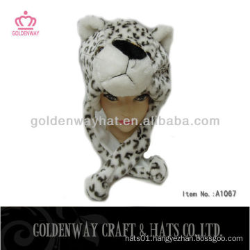 Winter leopard plush animal cap